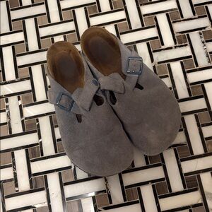 Women’s blue birkenstock clogs
